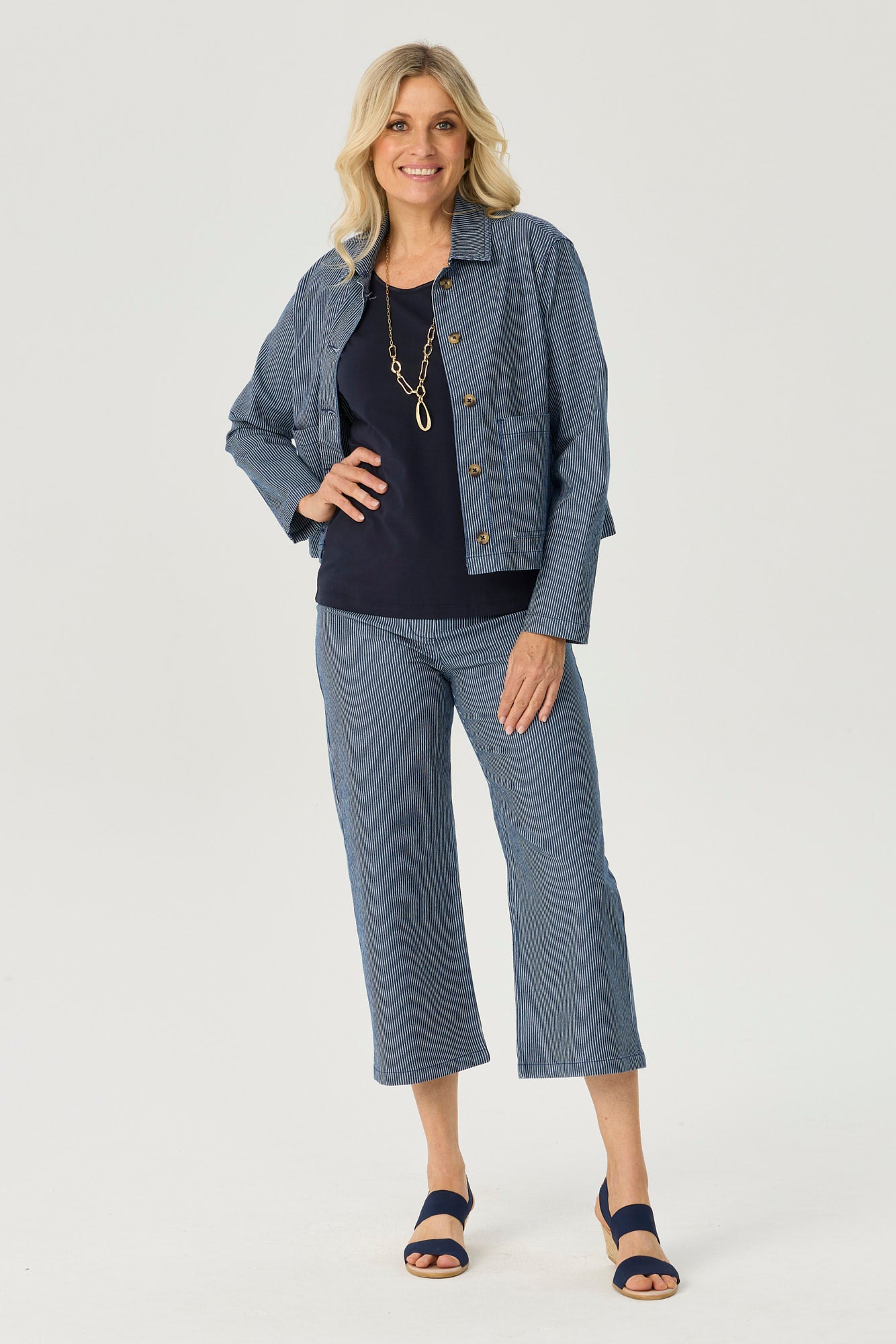 COASTAL STRIPE STRETCH JACKET