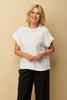Mara Cap Sleeve Roll Neck Top
