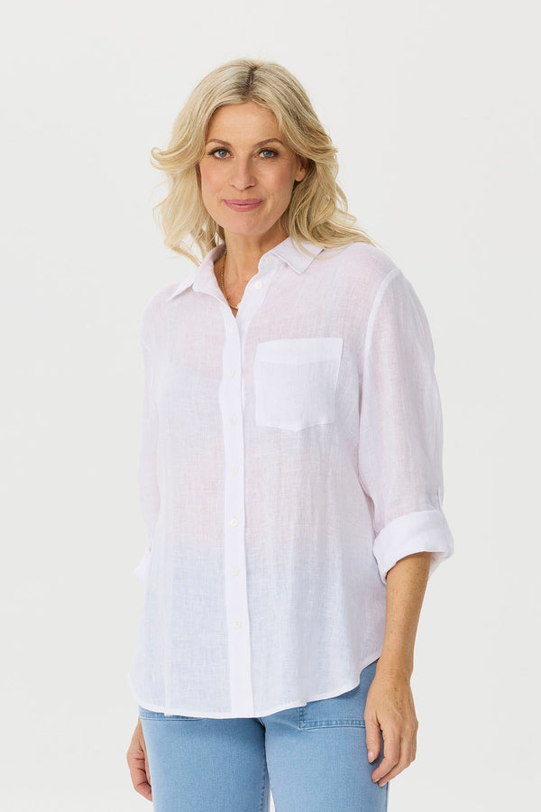 Opal Linen Relaxed Long Sleeve Shirt