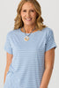 Pebble Stripe S/slv Tee
