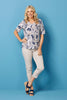 Cummins V-neck Elbow Sl Print Tee