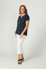 Lia Luxton V Neck Button Tee
