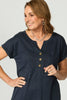 Lia Luxton V Neck Button Tee