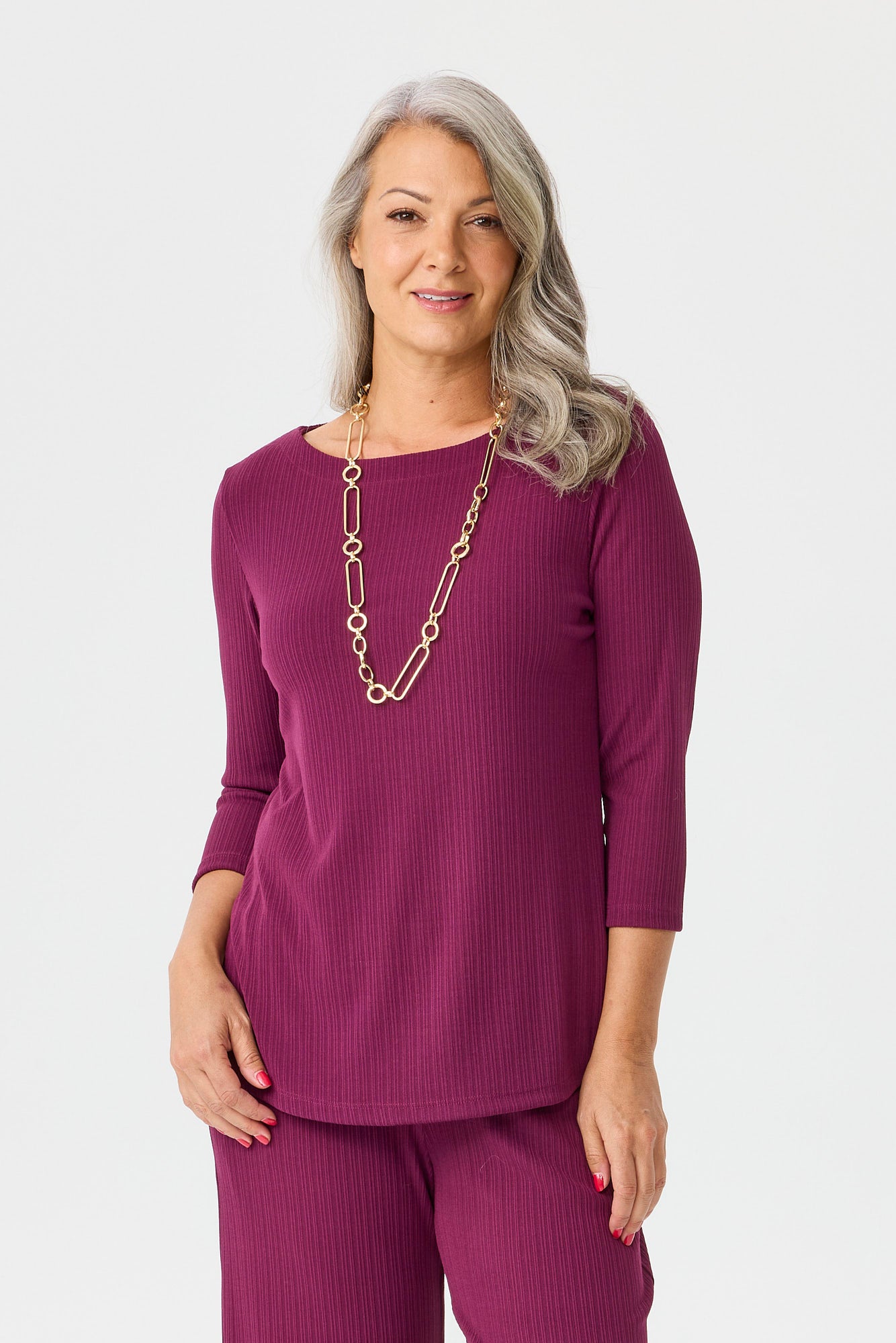 Tempest Boat Neck 3/4 Sleeve Top