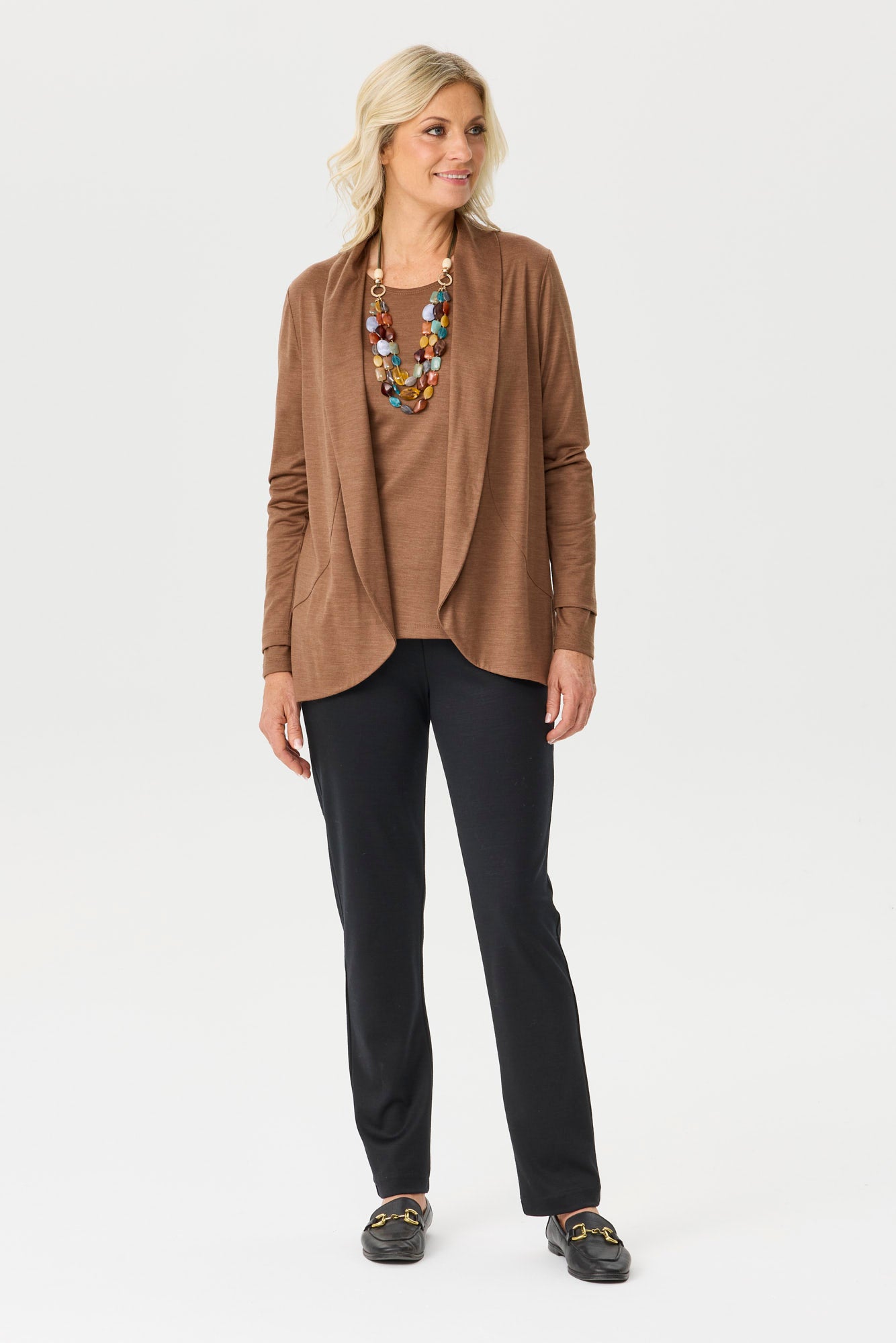 Hedrena Jersey Curved Hem Cardigan