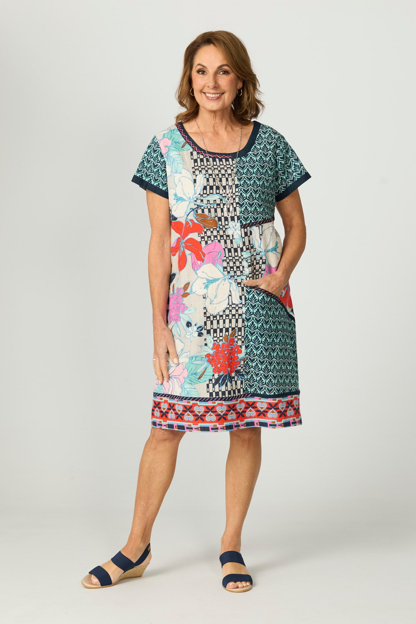 Patch Pocket Shift Dress