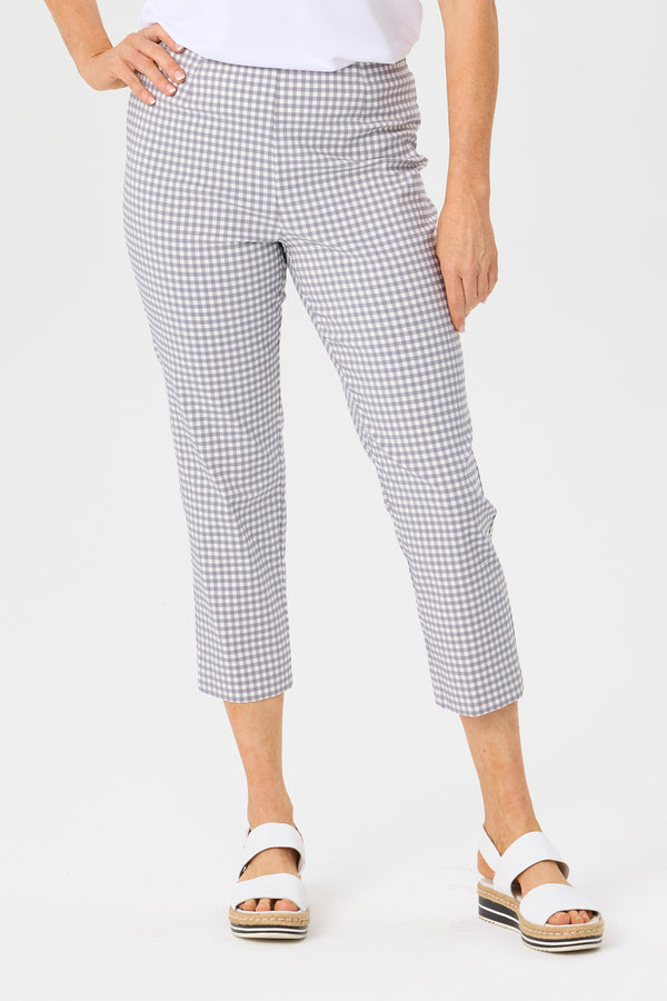 BAYSIDE CHECK 7/8 STRETCH PANT