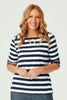 BOAT CLUB STRIPE 3/4 SL TEE