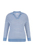 ULLA STRIPE POLO 3/4 SLEEVE SWEATER