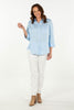 CALEDONIA 3/4 SLV CURVED HEM SHIRT