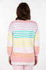 PATTY STRIPE V NK 3/4 SLV SWEATER