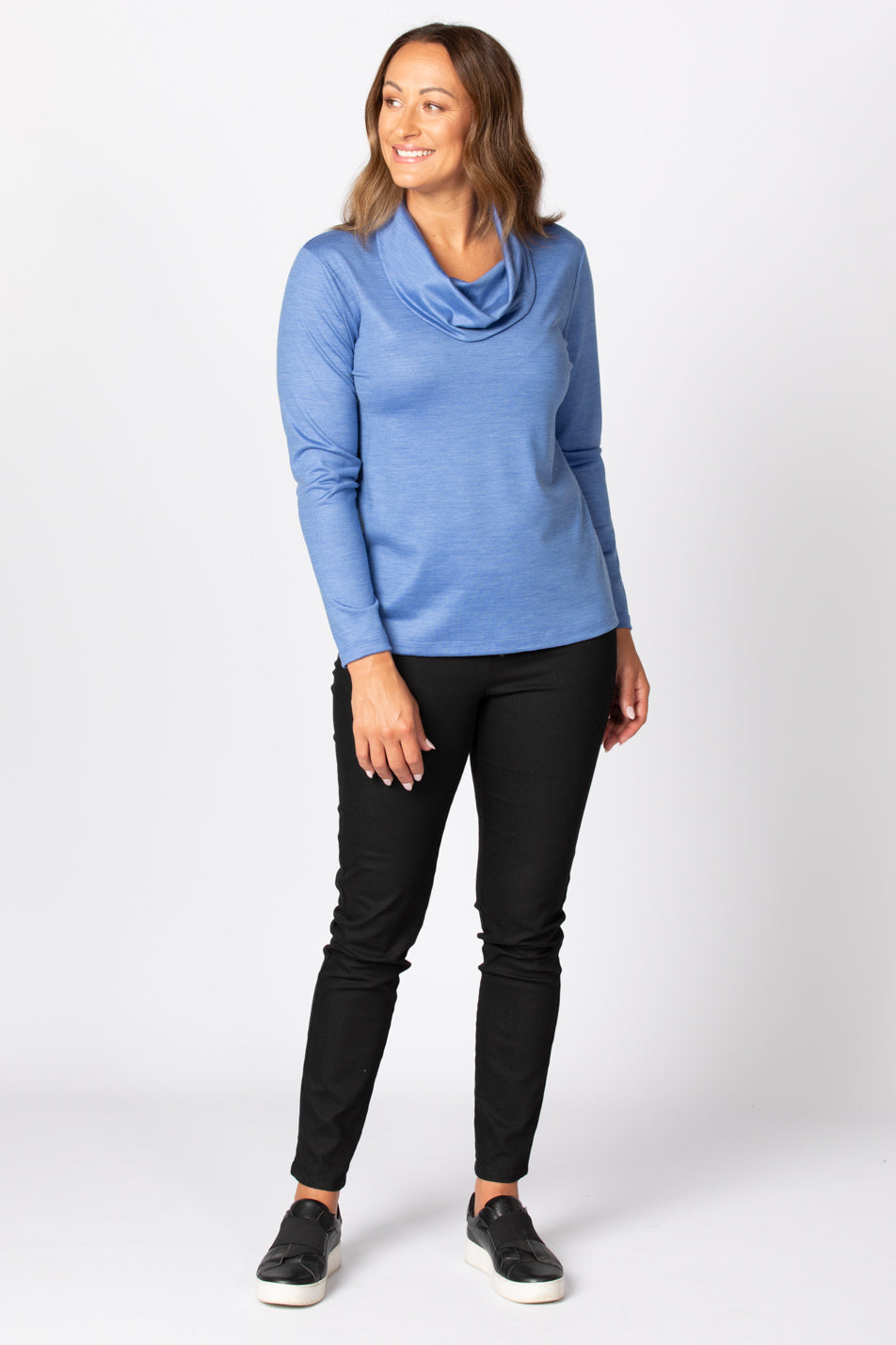 HEDRENA COWL NECK LONG SLEEVE TOP