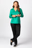 HEDRENA ZIP POLO LONG SLEEVE TOP