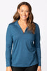 HEDRENA ZIP POLO LONG SLEEVE TOP