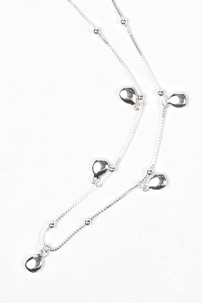 LOLA SILVER DROP SHORT NECKLACE