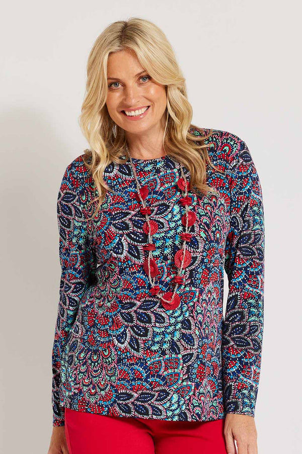 BRIDIE LONG SLEEVE PRINT TOP