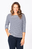 ACTIVE SQUARE NECK 3/4 SLEEVE TOP