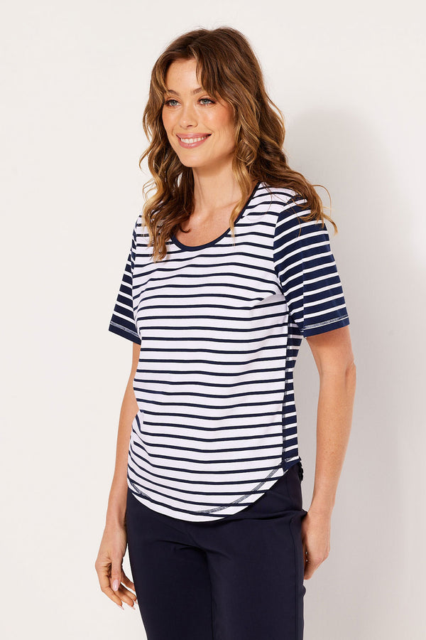 RIVA CONTRAST STRIPE S/S TOP